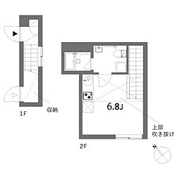 タカナワサイト 1階ワンルームの間取り