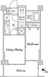 ミリアレジデンス洗足 7階1DKの間取り