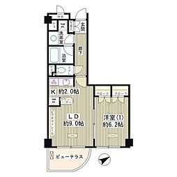 ラピュータ(中洲6) 11階1LDKの間取り