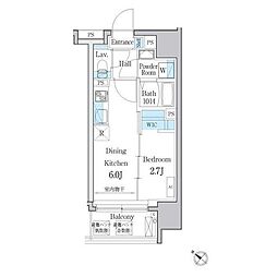 デュオメゾン文京白山 7階1DKの間取り