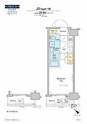 プラウドフラット月島アベニュー 3階1Kの間取り