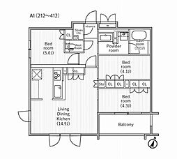 ニド桜丘 2階3LDKの間取り