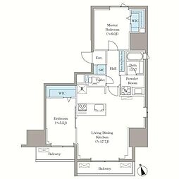 ヴィスタ西早稲田 7階2LDKの間取り