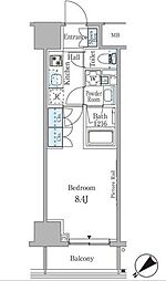 ルビア赤坂 3階1Kの間取り