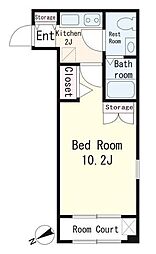 ラプラージュ神宮 3階1Kの間取り
