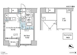 ベルファース目黒 1LDKの間取図画像