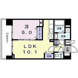 グランツスエヒロ 7階1LDKの間取り