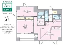 セレーネ御殿山 403 4階2SLDKの間取り