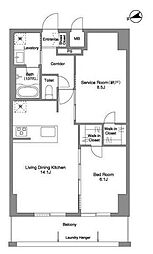 プリマステラ(西新宿8) 13階1SLDKの間取り