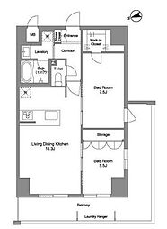 プリマステラ(西新宿8) 12階2LDKの間取り