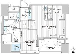 グランシエル南青山 3階1LDKの間取り