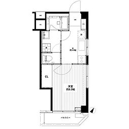 ラブリーコーポ三田 3階1Kの間取り
