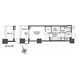 コンフォリア西荻窪 5階1Kの間取り