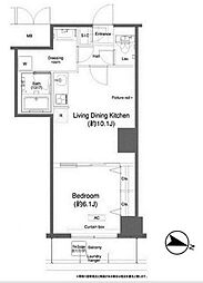 グランハイツ高田馬場 9階1LDKの間取り