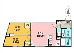 Ｇ．Ｔ．Ａ．　中野坂上 5階2LDKの間取り