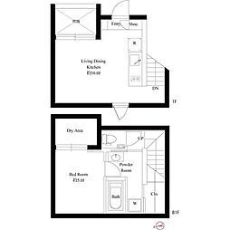 スクエアコート早稲田 1階1LDKの間取り