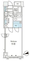 アクロスシティ中野坂上ハイツ 21階1Kの間取り