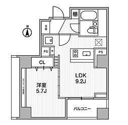 ライトハウス西新宿 801 8階1LDKの間取り