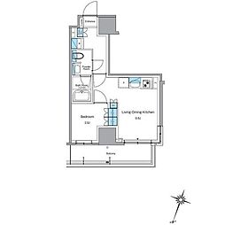ルフォンプログレ渋谷ヒルトップ 11階1LDKの間取り