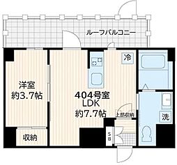 アルカンシエル新宿大京町 4階1LDKの間取り