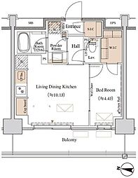ブランシエスタ木場 11階1LDKの間取り