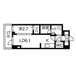 シーズンフラッツ高田馬場リバーサイド 3階1LDKの間取り