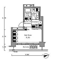 パークアクシス渋谷桜丘ウエスト 305 3階1Kの間取り