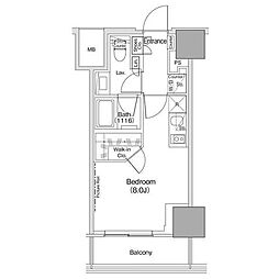 ザ・パークハビオ荏原中延駅前 ワンルームの間取図画像