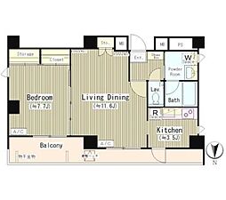 コート初台 1LDKの間取図画像