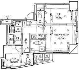 ガリシアレジデンス広尾 1LDKの間取図画像