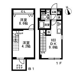 ノゾミオ祐天寺 2DKの間取図画像