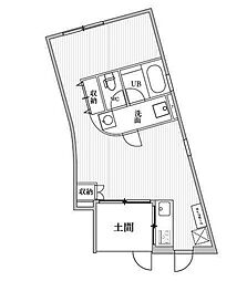 ティーズクオーレブリス自由が丘 ワンルームの間取図画像