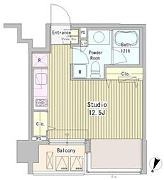 アーバンキューブ九段南 ワンルームの間取図画像