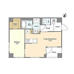 ベルファース駒沢三丁目 1LDKの間取図画像