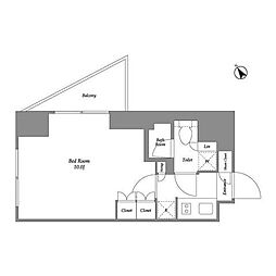 シーズンフラッツ大森西 1Kの間取図画像