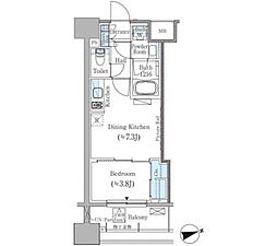 パークアクシス御茶ノ水ヒルトップ 1DKの間取図画像