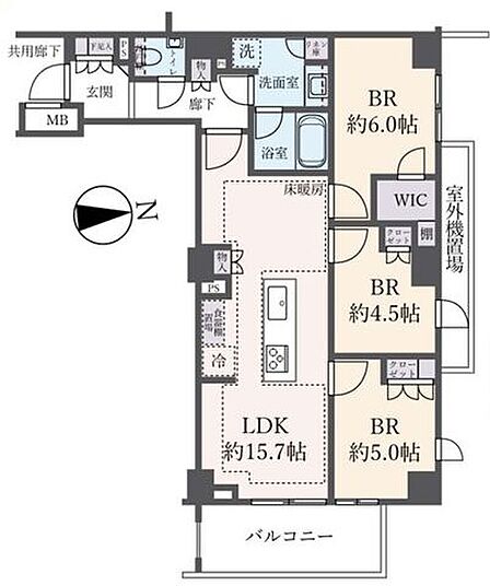 3LDK 間取り