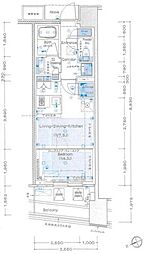 プラウド渋谷東 1LDKの間取図画像