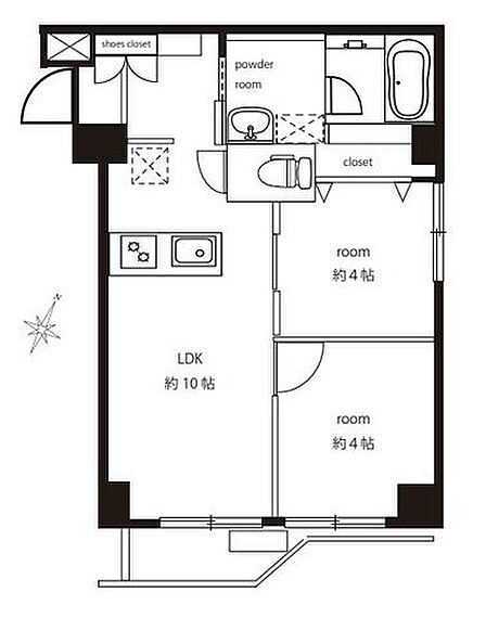 2LDK 間取り
