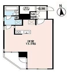 ハイホーム五反田 ワンルームの間取図画像