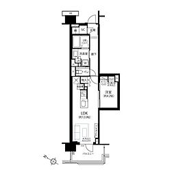 プラウド高田馬場 1LDKの間取図画像
