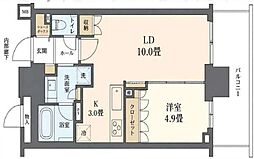 ブランズタワー豊洲 1LDKの間取図画像