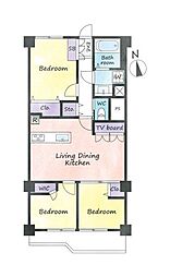池袋第2ヒルハイム 3LDKの間取図画像