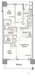 パークホームズ豊洲ザレジデンス 3LDKの間取図画像