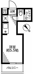 西新宿第2ローヤルコーポ ワンルームの間取図画像