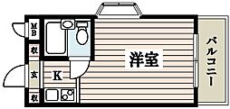 ビューハイム四谷 ワンルームの間取図画像