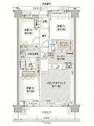 ジオ国分寺 3LDKの間取図画像