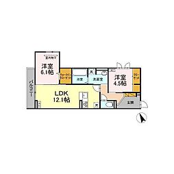 D’s LIEN　B 305 3階2LDKの間取り