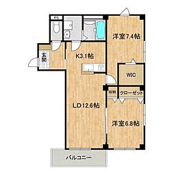 S&C co.つくば建物I 303 3階2LDKの間取り