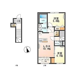 シャインスターアイズ 2LDKの間取図画像